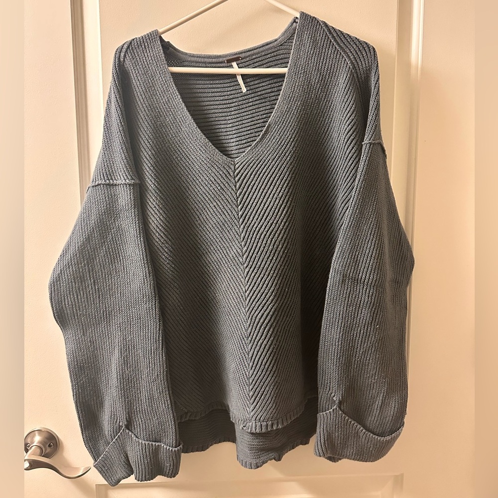 Free People Ribbed Vneck Sweater